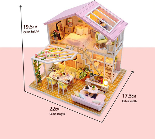 Kit De Casa De Muñecas En Miniatura Para Bricolaje