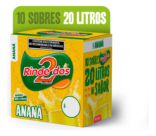 Rindedos jugo en polvo ananá 13g X 10u 2 Lt