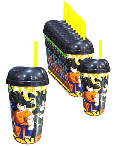 Vaso Pitillo Dragon Ball X 12 Sorpresa Piñata Regalo Fiesta