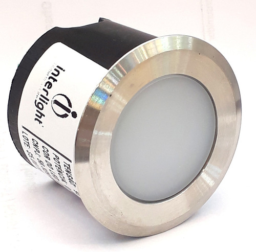 Imagem 1 de 7 de Balizador Coin Led Interlight 3971-s 0,3w 2700k Inox Bivolt
