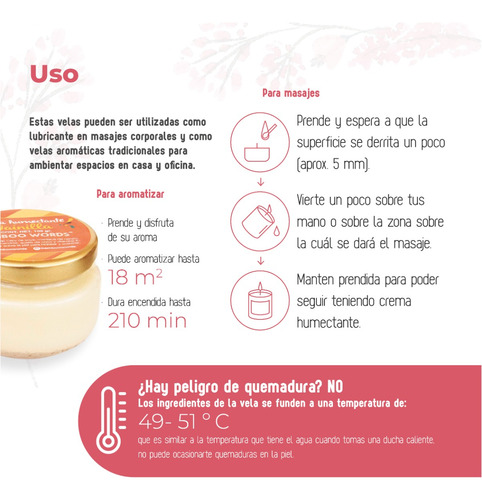 Vela Masaje 100 Gr: Lavanda, Soya, Cacao, Almendras