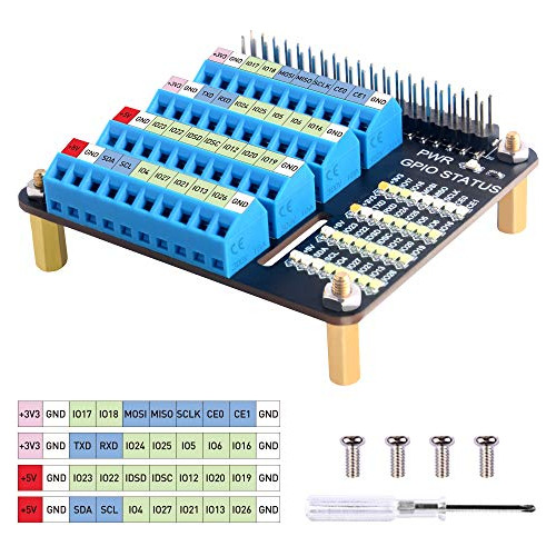 Bloque De Terminales De Tornillo Geeekpi Raspberry Pi Gpio,