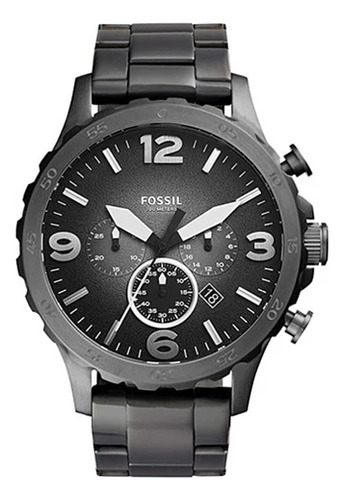 Reloj pulsera Fossil Nate con correa de acero inoxidable color negro