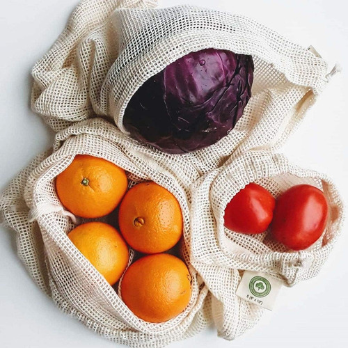 Bolsas Reutilizables De Malla De Algodón Para Productos 10