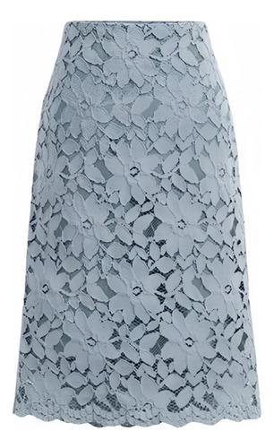 Falda Midi Nueva De Encaje Para Mujer De Talla Grande, Falda