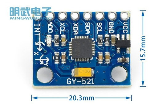 Acelerômetro E Giroscópio 3 Eixos Gy-521 Mpu-6050 Gy 521
