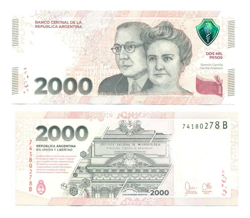 Cedula Da Argentina 2000 Pesos 2022.23 - Flor De Estampa