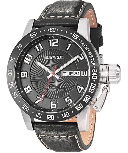 Relógio Magnum Masculino Ma33139t Couro Preto Oferta