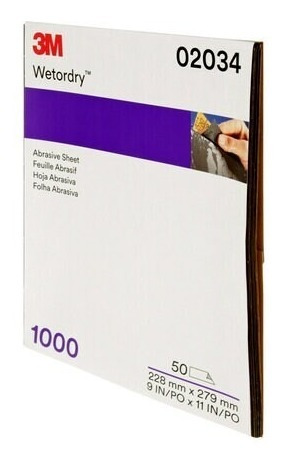 3m Lija Hoja Grano 1000 50 Pzs. 22.8cm X 27.9cm Wetordry