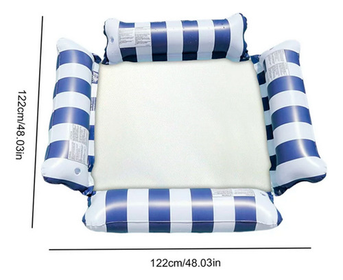Silla Hamaca Rayas Inflable Portatil P/ Alberca Y Vacaciones