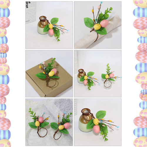 Anillos De Servilletas De Huevo De Pascua Soportes De Anillo