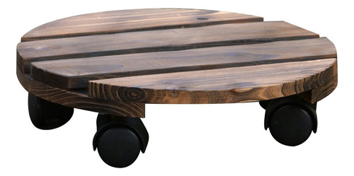 Maceta De Madera Con Ruedas Redondas, Soporte Móvil Para