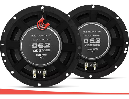 Imagem 3 de 6 de Falante Kit Duas Vias Par 320wrms Hurricane 6 Pol Q6.2 Som
