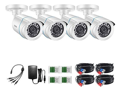 Zosi 4 Pack Hdtvi 1280tvl 720p Kit De Cámaras Resistentes A