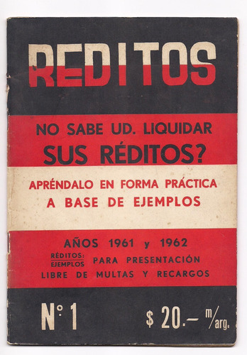Guia Libro Impuesto A Los Reditos Liquidacion 1961 -1962 G3