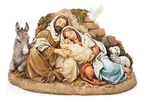 Restful Holy Family - Figura De Pesebre De Resina De 9.5 Pul