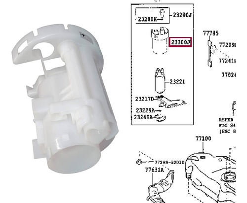 Filtro Bomba Gasolina Camry 2008 V6 Producc Japon Jtnbk46k
