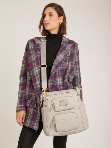 Cartera Shopping Bag Ursula Grande Juanita Jo Mujer Oficina Gris Lisa