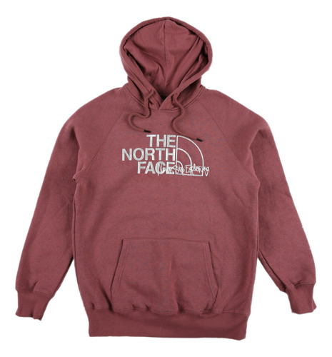 Buzo Hoodie Bordo North Face Letras Silver  Talle Xs 