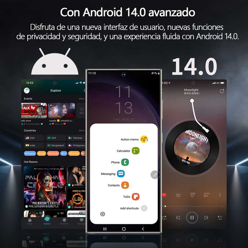 Smartphones S25 Celular Doble Sim 8gb Ram 256gb Rom Pantalla 6.82'' Batería 5000mah Cámara 108mp