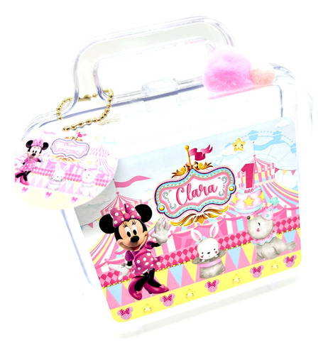 Lembrancinha Maletinha Acrílica Personalizada Minnie 5 Un