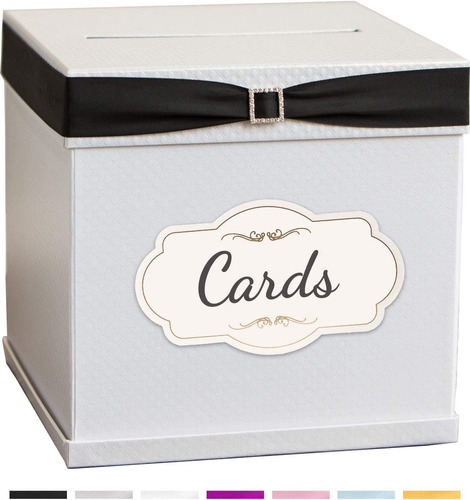 Caja Para Tarjetas De Boda, 7 Colores De Cinta De Saté...