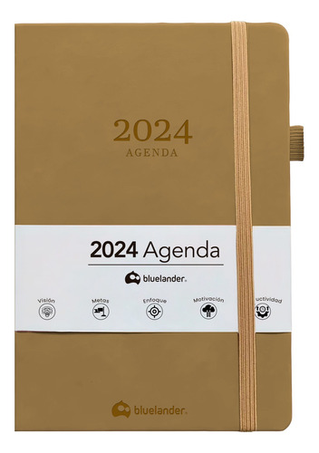 Agenda 2024 Profesional Escolar Organizador Planeador Portada Café