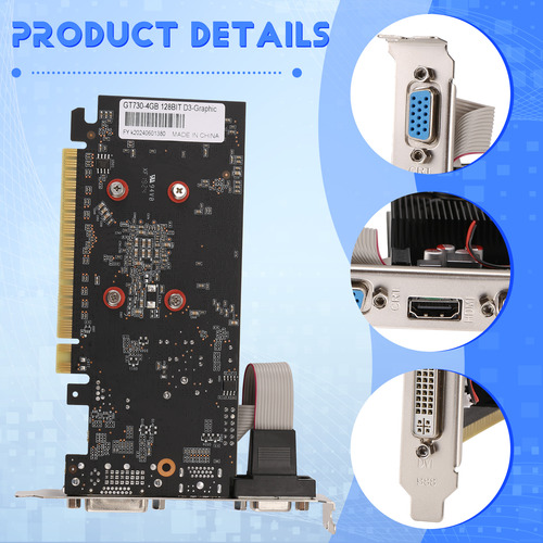 Tarjeta Gráfica Gt730 4gb Ddr3 128bit Con Vga Compatible