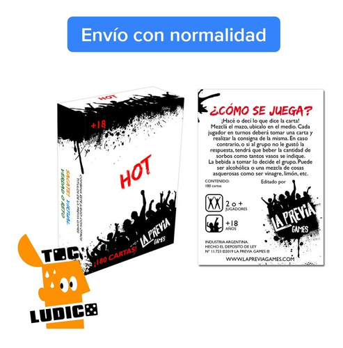 Juego Previa Hot -  La Previa Games - Toc Lúdico