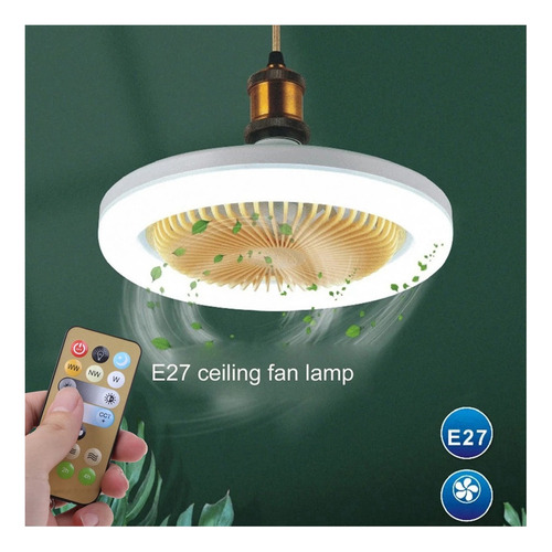 Ventilador De Techo 30w Con Luces Integradas E27 Remote Teto
