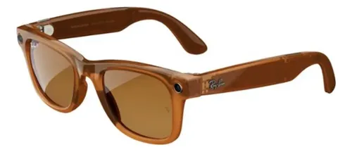 Ray-ban Meta Wayfarer Rw4006 Polarized Shiny Caramel Transparent