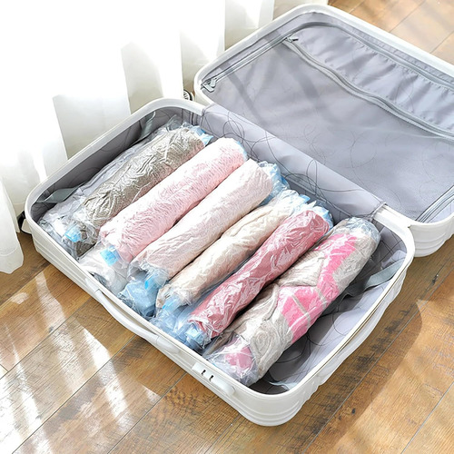 5 Bolsas De Ropa De Compresión Al Vacío 50×60cm Con Bomba