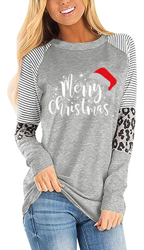 Blusa Para Mujer Christma Sweatshirt Women Hat Casual O Neck