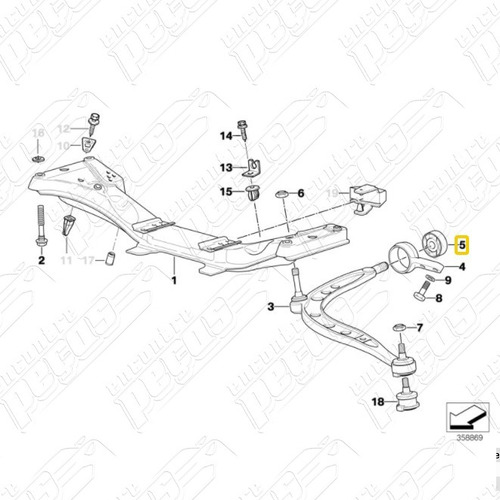 Par Bucha Bandeja Dianteira Bmw E36 323i 1995-2001 Original