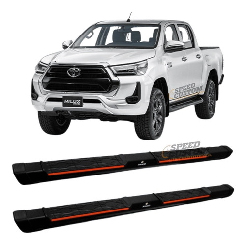 Estribos Negros Keko Hilux 2016-2021 Directos Off Road