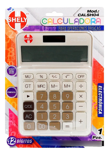 Calculadora Shely De Escritorio Portatil 12 Digitos 1pza.