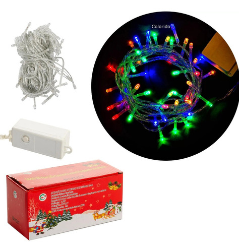 Pisca 100 Led Branco Quente 4,5m 110v Decoração Festa Natal