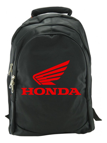 Morral Honda Motors Black Maleta Bolso De Espalda