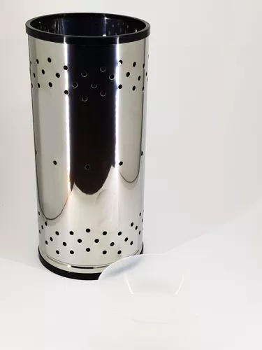 Paragüero de acero inoxidable con recipiente de plástico, 15 litros, color  plateado
