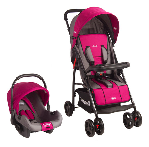 Carriola Portabebe Bebesit Summer Carriola Baston Plegable Color Rosa Color del chasis Negro