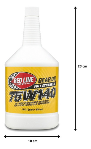 Aceite Sintetico Red Line 75w140 Gl5 Para Diferencial 3pz