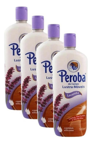 Kit 4 Lustra Móveis Peroba Campo Lavanda King 500ml