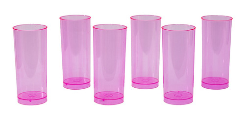 Vaso Trago Largo Cristal Fucsia X 10 Unidades