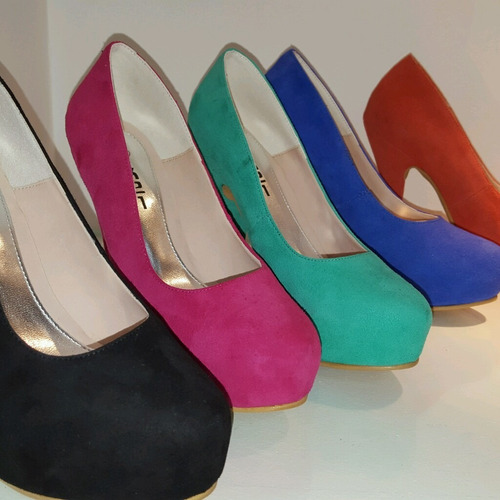 Stilletos Gamuzados De Colores