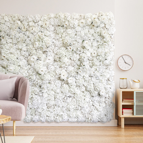 Flores En La Pared Muros Decorativos Flores Artificiales Color Blanco