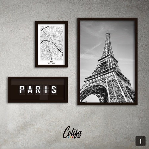 Set Cuadros Paris X3 - Ciudades Del Mundo - Decorativo #1