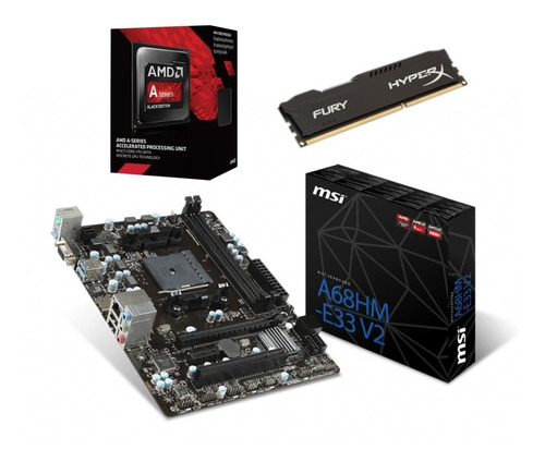 Kit Amd Gamer A6 7480 + A68hm-e33 V2 Msi + 4gb Ddr3 C/nfe