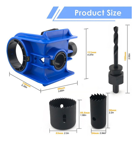 Kit De Instalação De Fechadura De Porta Com 2 Buchas Azul