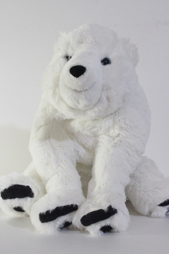 Peluche Oso Blanco Loveearth De 30cm Cja46