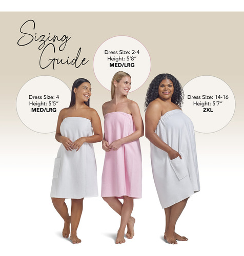 Toalla Boca Terry Para Mujer, 100% Algodón, Spa, Color Blanc